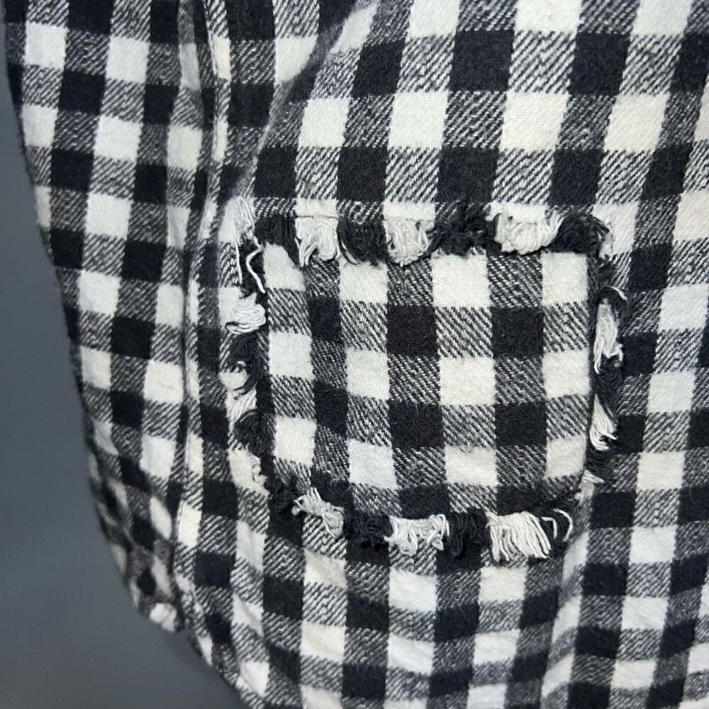 The Rail, Black & White Checked Button Up Plaid F… - image 6